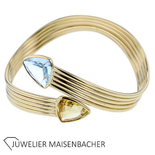 Wempe Armreif/Armspange mit Aquamarin und Citrin Gold – Bild 3