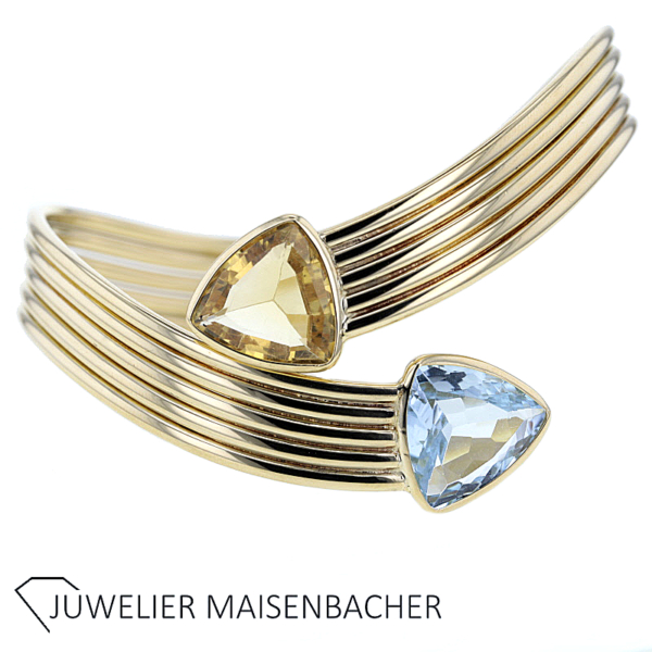 Wempe Armreif/Armspange mit Aquamarin und Citrin Gold