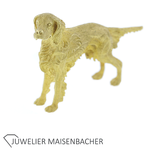 Hermes massive Brosche Hund Irish Setter 18kt Gold