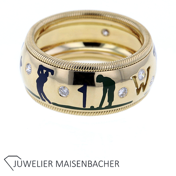 Wellendorff Ring Birdie Golf mit Brillanten Gold