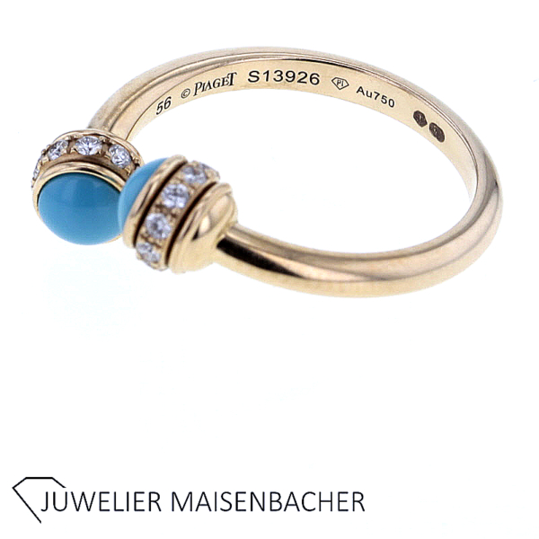 Piaget Ring "Posession" mit Türkis und Brillanten Gold – Bild 3
