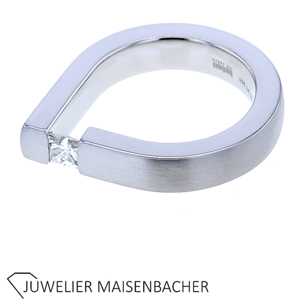 Niesing massiver Spannring "Bauhaus" mit Brillant Platin – Bild 2