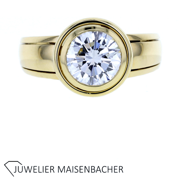 Solitaire-Ring mit Brillant 2,52ct. Gold – Bild 2