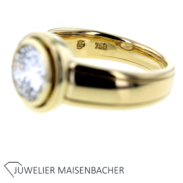 Solitaire-Ring mit Brillant 2,52ct. Gold – Bild 3