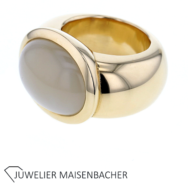 Goldschmiede SCHUBART Massiver Ring mit Mondstein Gold