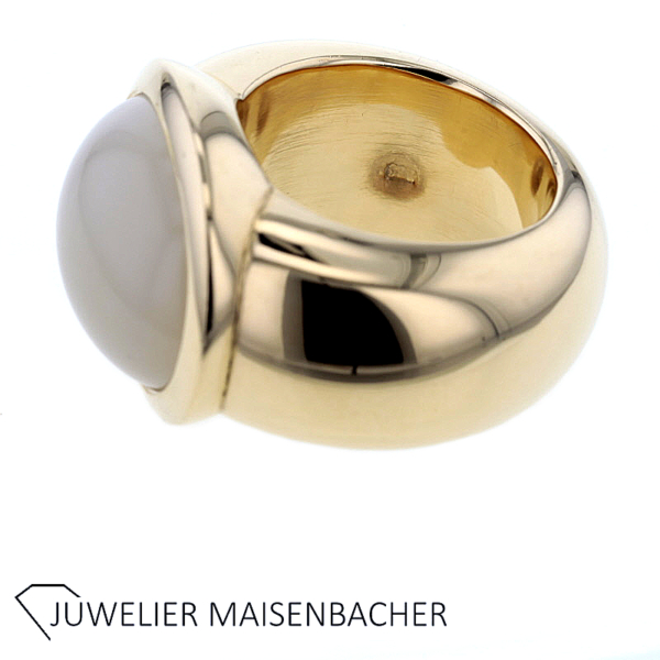 Goldschmiede SCHUBART Massiver Ring mit Mondstein Gold – Bild 2