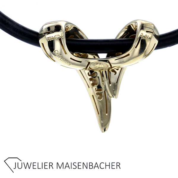 Rüschenbeck Kautschuk Collier mit Brillantanhänger Gold – Bild 5