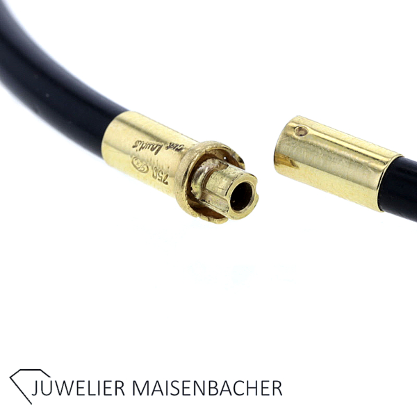 Rüschenbeck Kautschuk Collier mit Brillantanhänger Gold – Bild 4