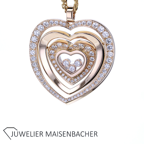 Chopard Collier/Kette mit Herz-Anhänger "Coure" und Brillanten Gold – Bild 3