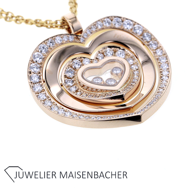 Chopard Collier/Kette mit Herz-Anhänger "Coure" und Brillanten Gold – Bild 5