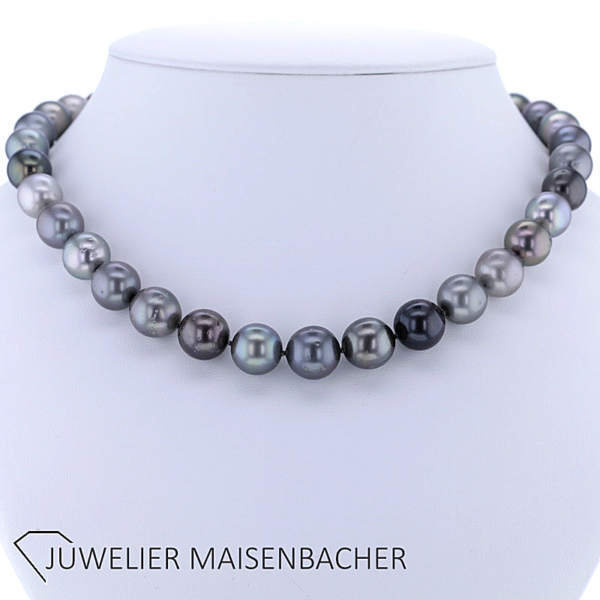 Bezauberndes Tahitiperlen Collier mit Wechselschließe Gold – Bild 2