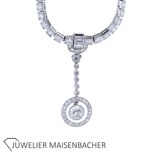 UNIKAT Verwandelbares Y-Collier mit Diamanten und Brillanten Platin
