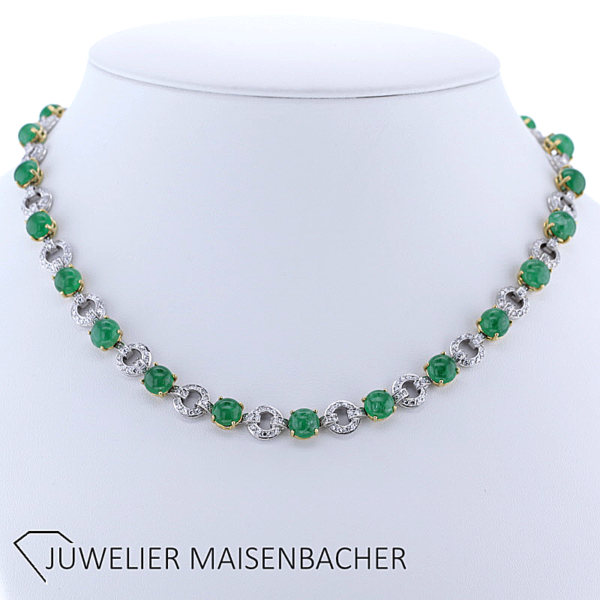 René Kern Traumhaftes Collier mit Smaragd und Diamanten Gold – Bild 5