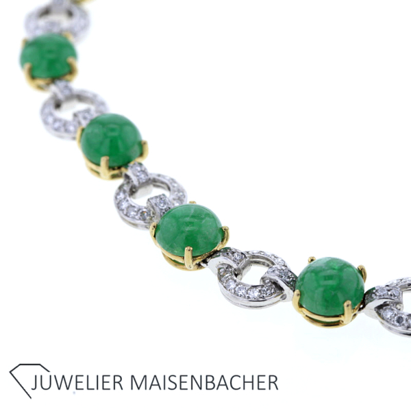 René Kern Traumhaftes Collier mit Smaragd und Diamanten Gold – Bild 3