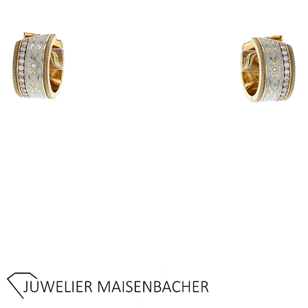Wellendorff Creolen Seidenglanzkordel mit Brillant Gold – Bild 2