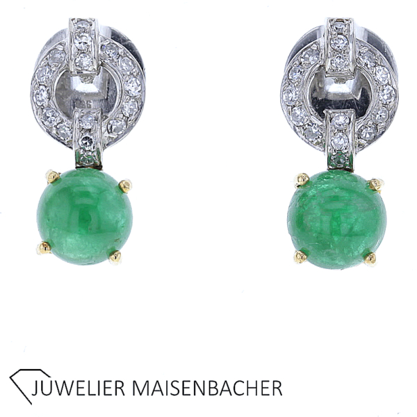 René Kern Traumhafte Ohrstecker mit Smaragd und Diamanten Gold – Bild 4