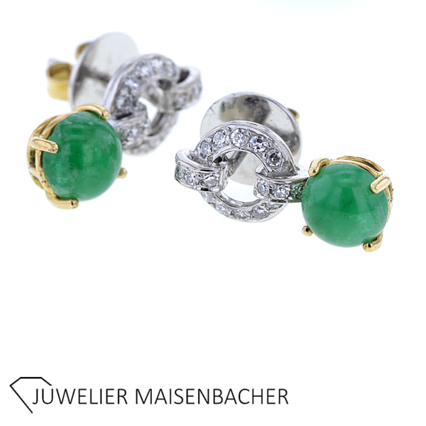René Kern Traumhafte Ohrstecker mit Smaragd und Diamanten Gold