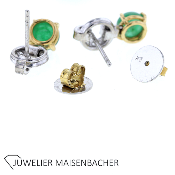 René Kern Traumhafte Ohrstecker mit Smaragd und Diamanten Gold – Bild 2
