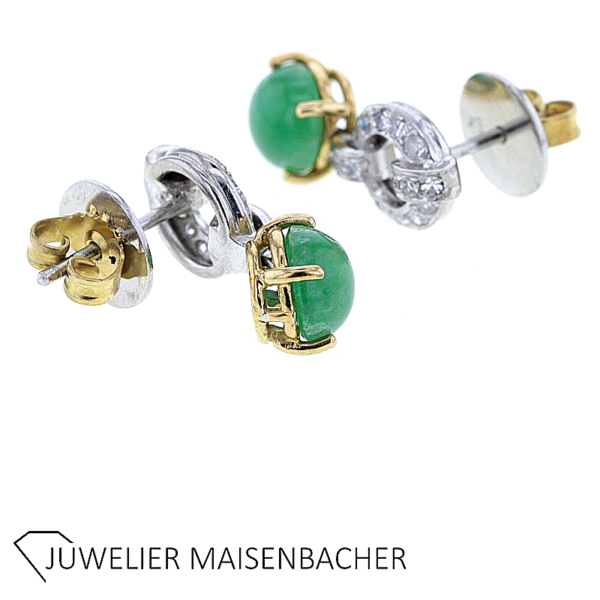 René Kern Traumhafte Ohrstecker mit Smaragd und Diamanten Gold – Bild 3