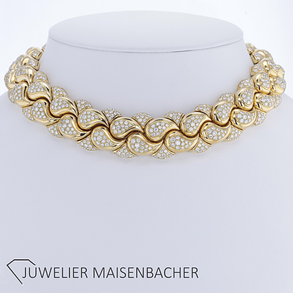 CHOPARD SET "Casmir" Collier-Ring-Creolen mit Brillanten Gold – Bild 4