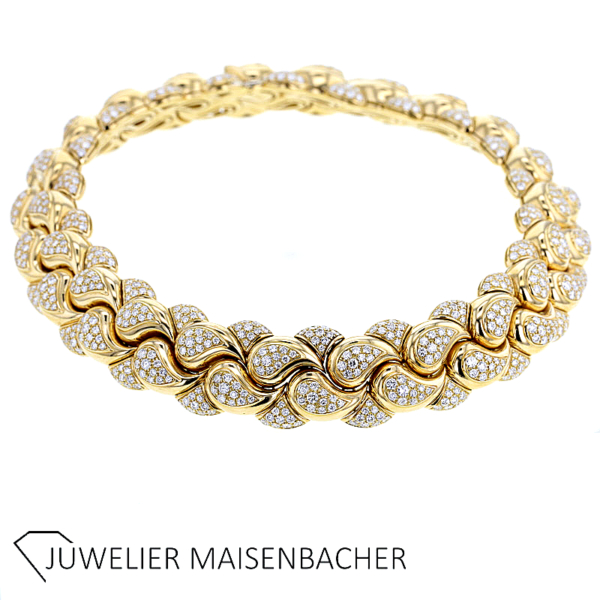 CHOPARD SET "Casmir" Collier-Ring-Creolen mit Brillanten Gold – Bild 5