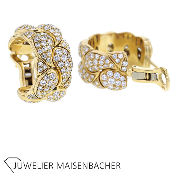 CHOPARD SET "Casmir" Collier-Ring-Creolen mit Brillanten Gold – Bild 8