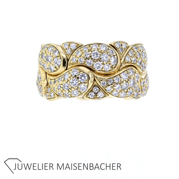 CHOPARD SET "Casmir" Collier-Ring-Creolen mit Brillanten Gold – Bild 12