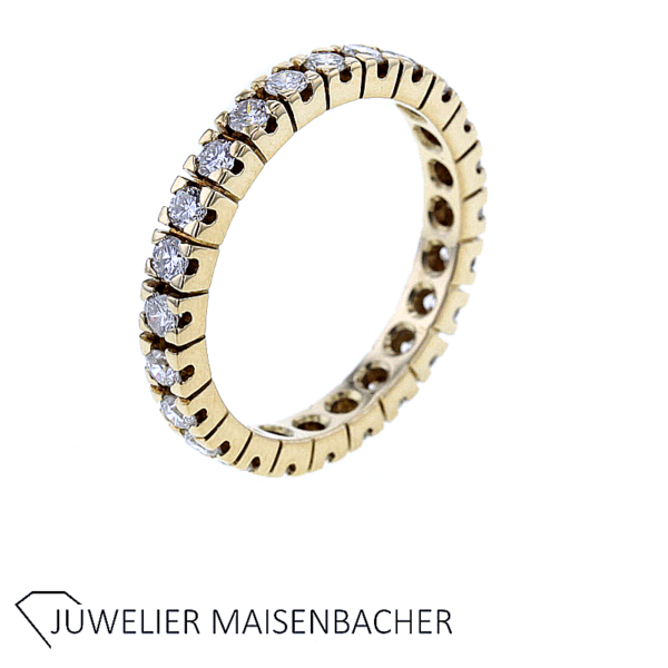Klassischer Memoire Ring mit Brillanten Gold