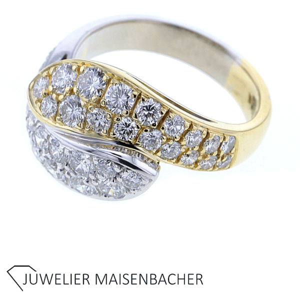 Umschlungener "TWIST" Brillant Damenring Gold