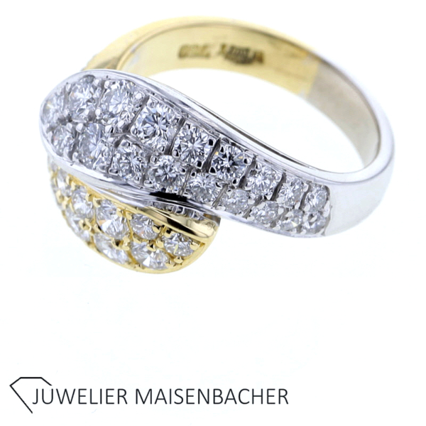 Umschlungener "TWIST" Brillant Damenring Gold – Bild 2