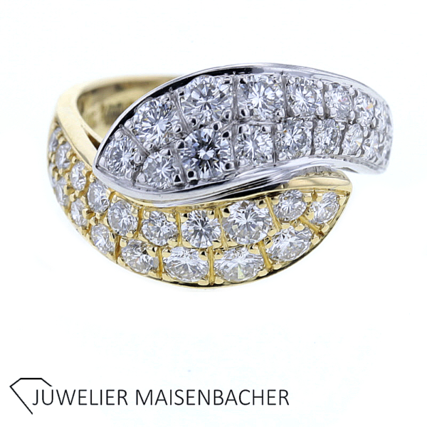 Umschlungener "TWIST" Brillant Damenring Gold – Bild 3