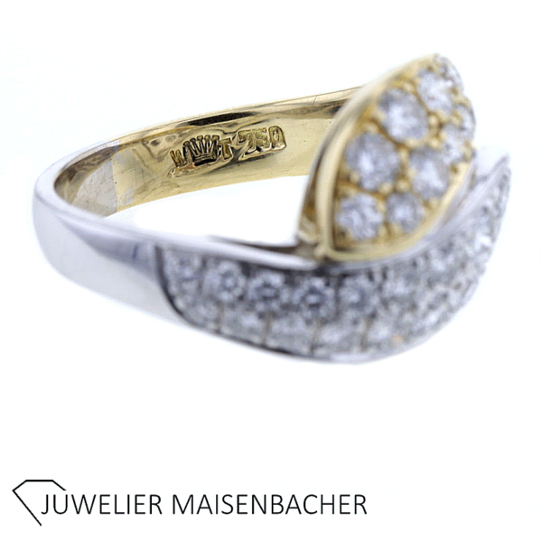 Umschlungener "TWIST" Brillant Damenring Gold – Bild 5