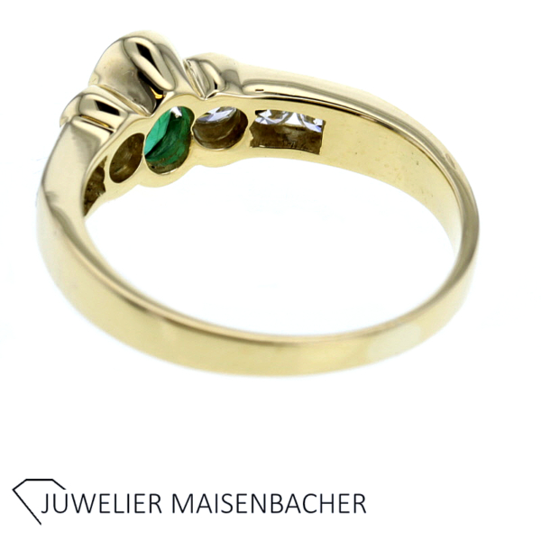 Damenring mit Smaragd und Brillanten Gold – Bild 4