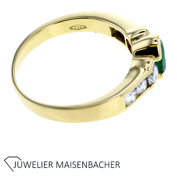 Damenring mit Smaragd und Brillanten Gold – Bild 3