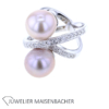 Traumhafter Ring mit rosa Südseeperlen und Brillanten Gold