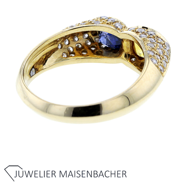 Außergewöhnlicher Ring mit Brillant Pavé gefasst Gold – Bild 3