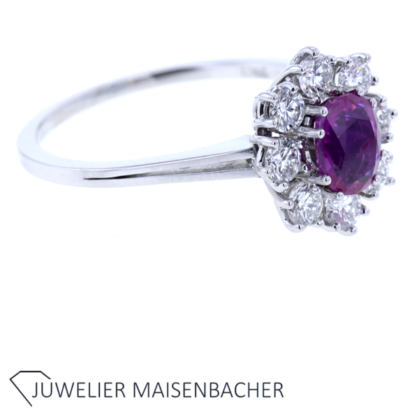 Entourage Blumen Ring mit Rubin & Brillanten Gold – Bild 2