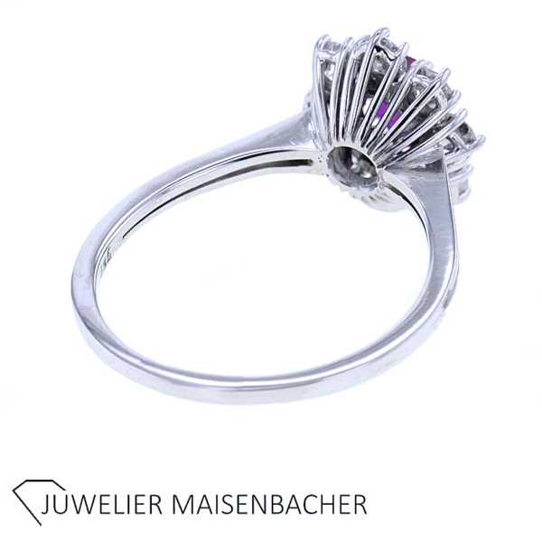 Entourage Blumen Ring mit Rubin & Brillanten Gold – Bild 3