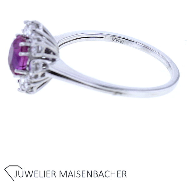 Entourage Blumen Ring mit Rubin & Brillanten Gold – Bild 4