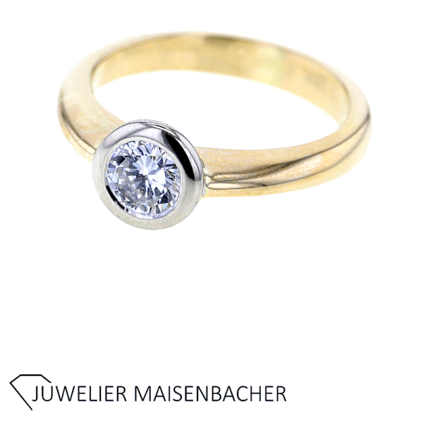 Klassischer Damen Solitär Brillantring ca. 0.57 ct in Gold