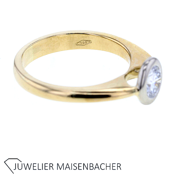 Klassischer Damen Solitär Brillantring ca. 0.57 ct in Gold – Bild 2