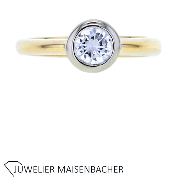 Klassischer Damen Solitär Brillantring ca. 0.57 ct in Gold – Bild 3