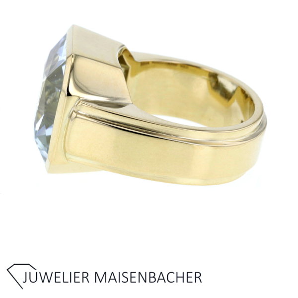 Massiver Ring mit Edelstein Aquamarin Handarbeit – Bild 4