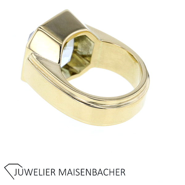 Massiver Ring mit Edelstein Aquamarin Handarbeit – Bild 5