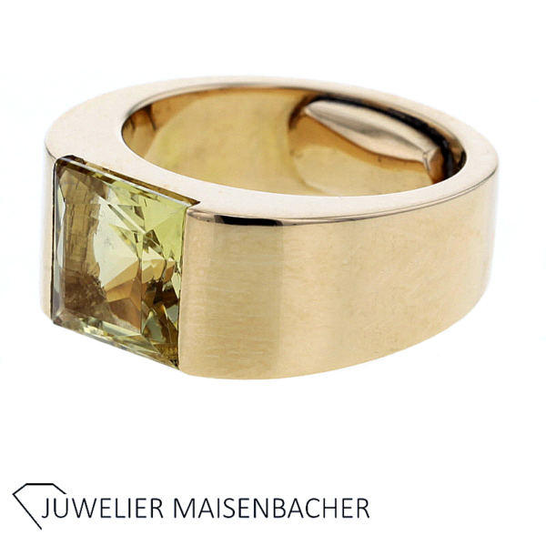 Massiver Ring mit Edelstein Citrin Gold – Bild 5