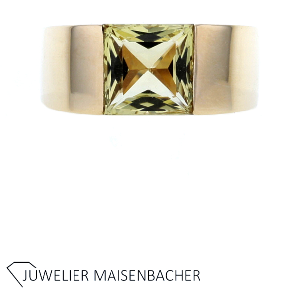 Massiver Ring mit Edelstein Citrin Gold