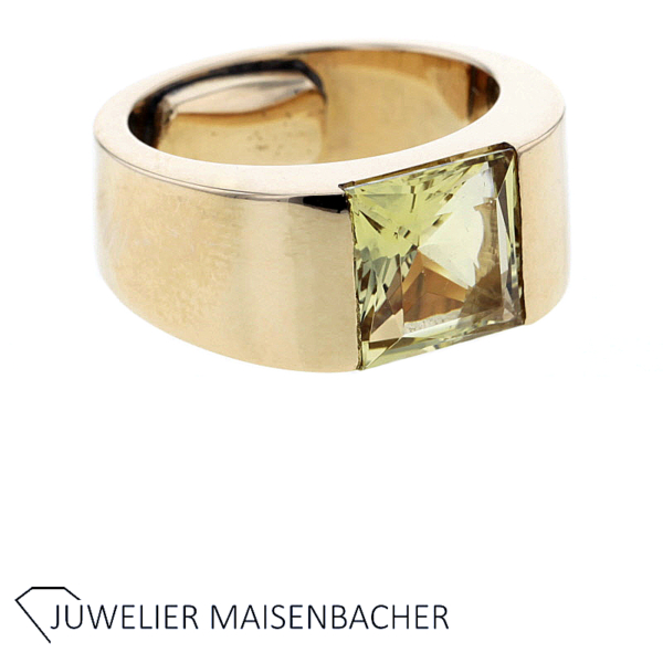 Massiver Ring mit Edelstein Citrin Gold – Bild 2