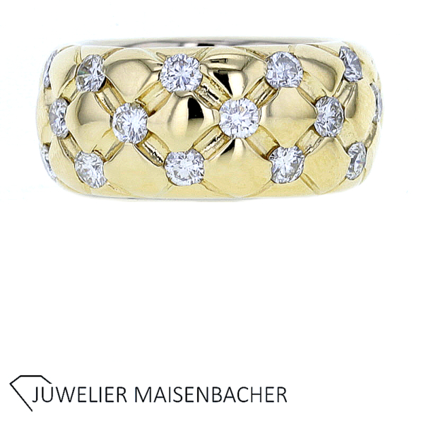 Wunderschöner Breiter Ring mit Brillanten Gold