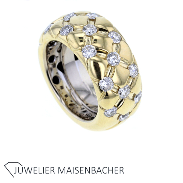 Wunderschöner Breiter Ring mit Brillanten Gold – Bild 2