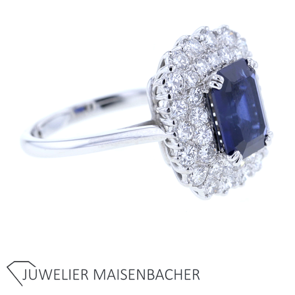 Zeitloser Entourage Ring mit Brillant und Saphir Gold – Bild 3